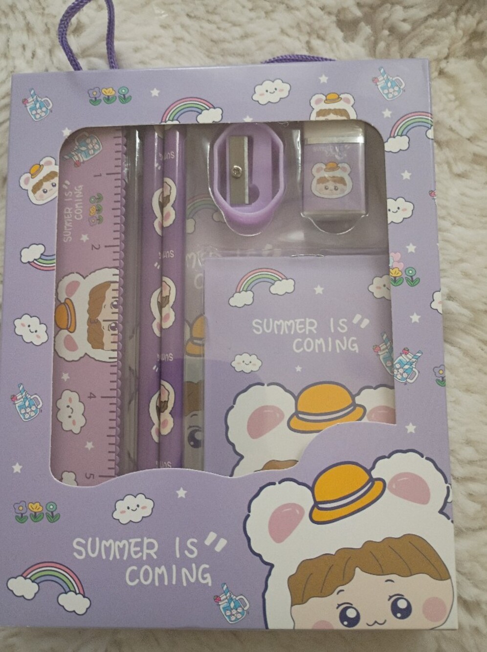 Kids Purple Stationery Gift Set - Summer Is Coming